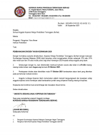 Pembahagian Dividen KOGURU Tahun Kewangan 2020