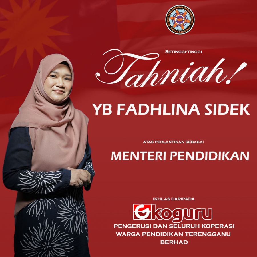 Sekalung ucapan tahniah kepada YB Fadhlina Sidek
