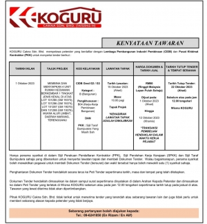 PEMBERITAHUAN IKLAN TAWARAN TENDER PEMBINAAN