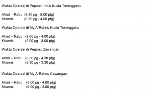 WAKTU OPERASI SEPANJANG PELAN PEMULIHAN NEGARA FASA 2